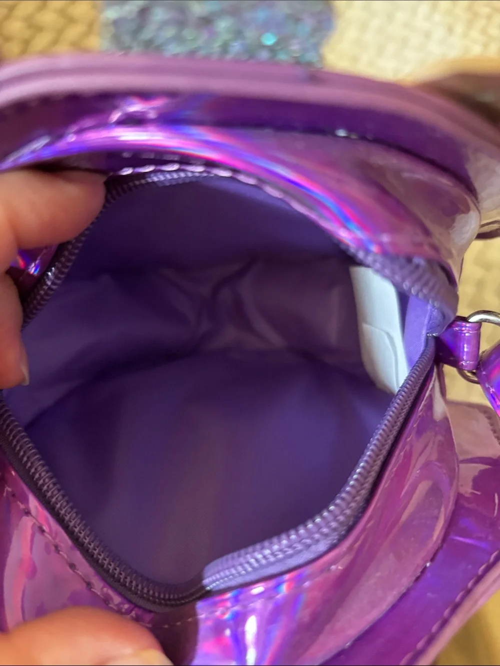Cat & Jack Purple Glitter Unicorn Cupcake Crossbody Bag